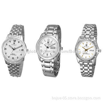 Quality Couple Watches with Ceramic Strap, Full Stainless Steel Material